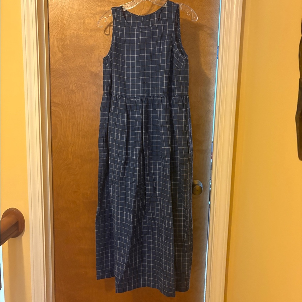 NotPerfectLinen Napa Dress in Blue Checks Size S/M
